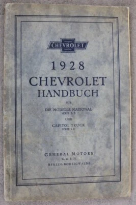 Chevrolet Betriebsanleitung "1928" Lieferwagen und PKW Roadster Cabriolet Coupe - Bild 1 von 4