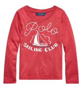 Polo Ralph Lauren Toddler Girls Sailing Club jersey tee shirt 4t Red White $35 - Picture 1 of 2