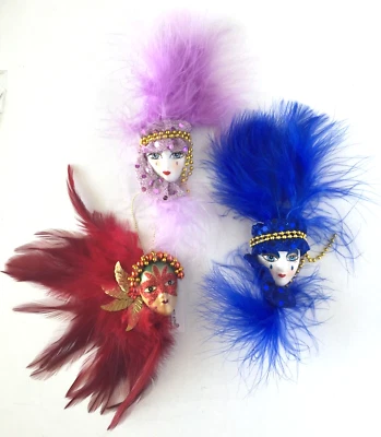 Mardi Gras Refrigerator Décor Magnets Masquerade Venetian Ornament party favor - Image 1 of 4