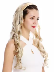 Halbperücke Haarteil Haarreif Haarband Aschblond Blond gelockt Locken lang 70 cm - Bild 1 von 5