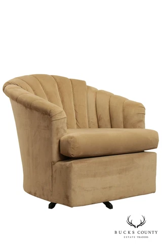 Mid Century Modern Style Channel Back Swivel Club Chair Cover