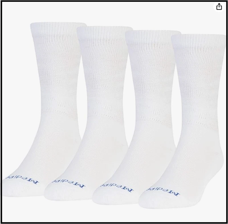 MediPeds Coolmax Crew Calcetines Para Hombre Estiramiento Cómodo Zapato Talla 12-15 Blanco 4Pk Foto 1 de 1