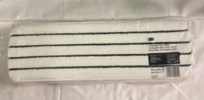 3M 55594, 18" Fregona Plana Fácil de Exfoliar, Rayas Blancas Verdes Microfibra 10/PK Foto 1 de 4