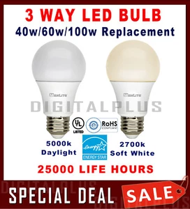 3 Way LED Bulb 40w 60w 100w Replacement 4/8/14W Daylight 5000K Soft White 2700 - Picture 1 of 24
