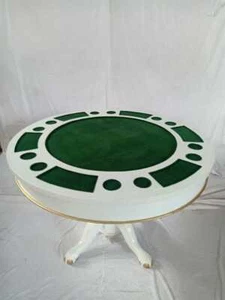 Ancienne table de poker/table de jeu 2 versions en 1 table à manger bois massif environ 120 cm n°3 - Photo 1/3