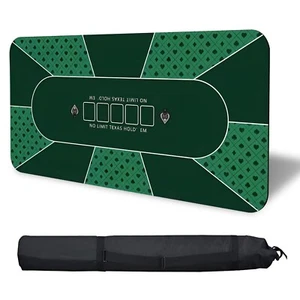 70" x 35" Portable Rubber Poker Mat, 8 Players Poker Topper for Tables with bag - Picture 1 of 8