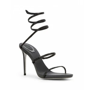 Ladies High Heels Fashion Personality Spiral Strap Sandals Luxury Rhinestone - Picture 1 of 25