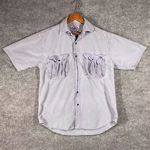 VINTAGE 80s 90s Jordache Shirt Size Large Garment Dyed Purple Faded Button Up - Picture 1 of 12