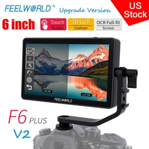US FEELWORLD F6 Plus V2 6'' Camera Field Monitor 4K HDMI 3D LUT Touch Screen - Picture 1 of 13