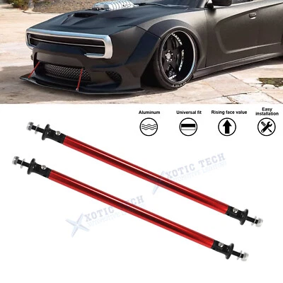 Adjust Red Bumper Lip Splitter Strut Rod Tie Support Bar 7.87'' For Dodge Grand - Image 1 of 4
