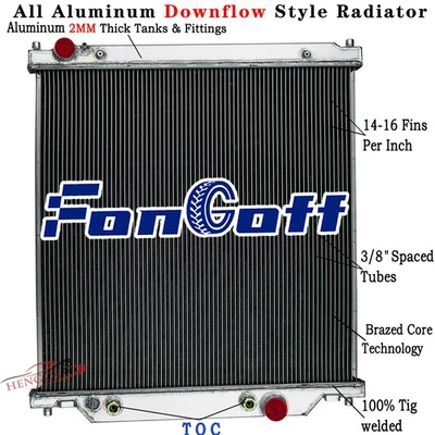Aluminum Radiator For 2003-07 2004 Ford F250 F350 F450 Super Duty Excursion 6.0L Foto 1 de 4