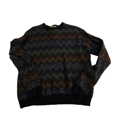 Tricots St Raphael Collection Wool Sweater Mens Large Zig Zag Pattern - Image 1 of 4