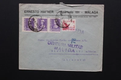 1938? SCW GUERRA CIVIL ESPAÑOLA CUBIERTA CENSURADA DE MALAGA A ALEMANIA Foto 1 de 2