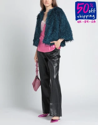 SISTE'S GOLD CAPSULE Shaggy Jacket Size S Open Front 3/4 Sleeve Made in Italy - Image 1 of 4