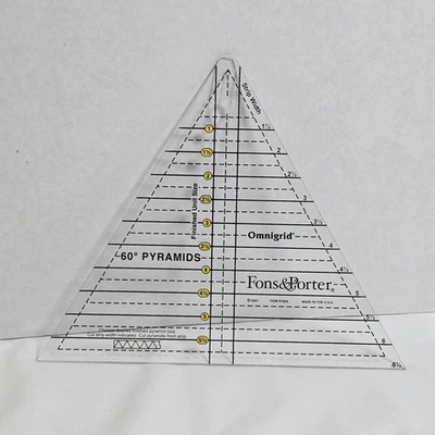 Fons & Porter 1pc Pyramid Ruler R7894 60-Degree Pyramid Template Omnigrid 2007 - Image 1 of 4