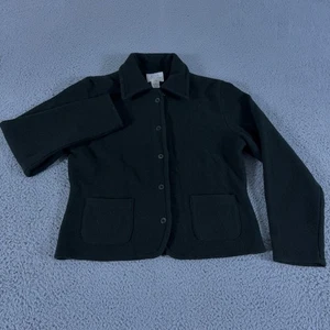 VINTAGE Field Manor Pullover Damen mittelgrün Knopf Strickjacke 100% Merinowolle - Bild 1 von 8