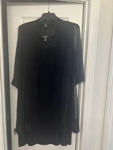 Beautiful Women Black Two-Piece Dress Suit, Size 1 X , By R&M Richards - Picture 1 of 10