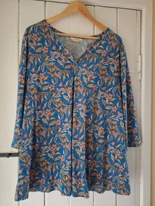 GORGEOUS SEASALT RISSO JERSEY TOP FOLKY BLOOM SAILBOATS SIZE 22 WORN ONCE - Picture 1 of 7