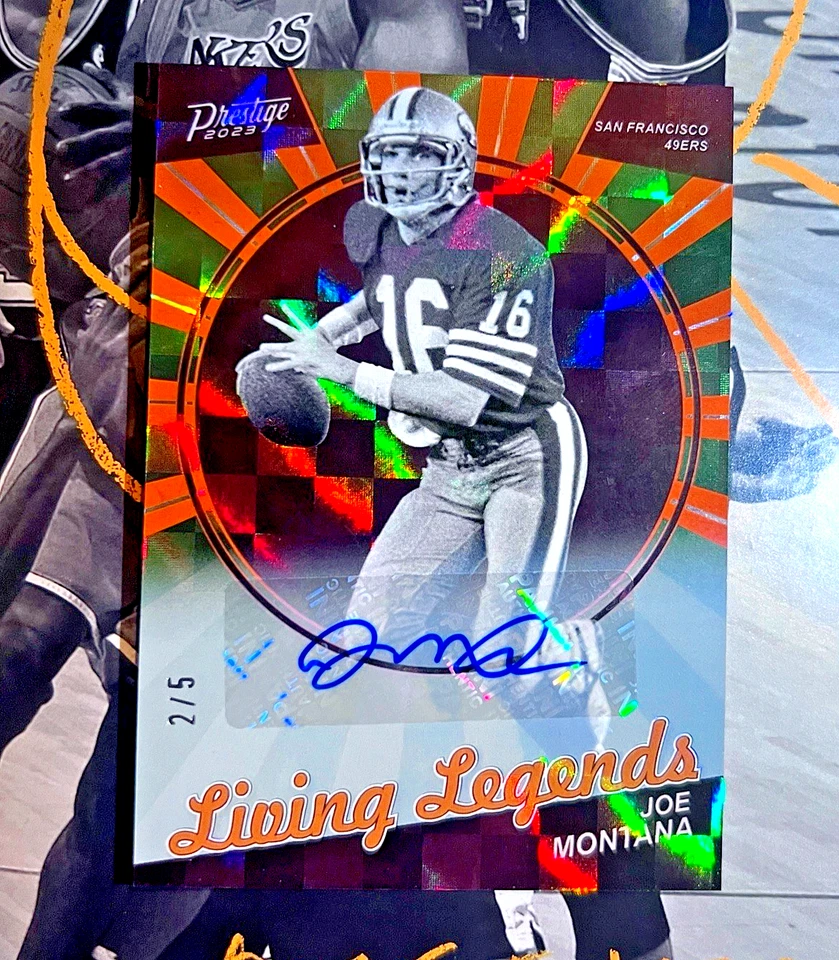 Joe Montana AUTO /5 🔥 2023 Prestige ON-CARD AUTOGRAPH SSP HOF GOAT 49ers - Image 1 of 2