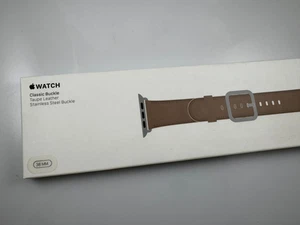 NOWY Oryginalny Apple Watch Klasyczna klamra skórzany pasek 38MM 40MM 41MM 42MM Taupe - Zdjęcie 1 z 9