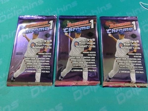 1998 Bowman Chrome Series 1 Baseball Hobby You Get 3 Packs! From a Sealed Box!!  - Picture 1 of 4