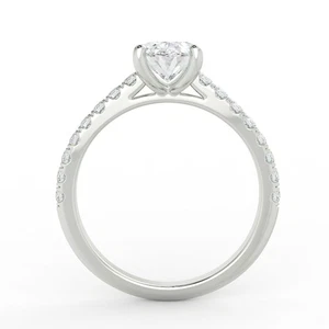 Anillo de compromiso de diamantes creado en laboratorio deslumbrante F VS2 4 1/2 quilates corte ovalado blanco 14 k - Imagen 1 de 8