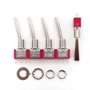 5Pcs SH T8013-U2 Long Flat Handle ON-ON 2-Position SPDT Mini Toggle Switch - Picture 1 of 6