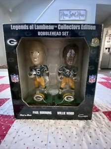 Paul Hornung Willie Wood Legends of Lambeau Bobblehead Set Green Bay Packers - Picture 1 of 2