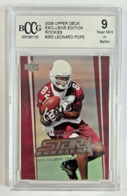 Graded 2006 Upper Deck Exclusive Edition Leonard Pope Rookie Card - Image 1 of 2