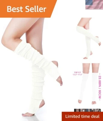 Versátiles calentadores de piernas tejidos de neón para mujer - Moda acogedora para estilos de vida activos Foto 1 de 4