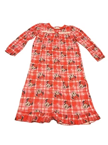 Minnie Mouse Girl's Plaid Hearts and Snowflakes Flannel Granny Nightgown 5T vtg - Picture 1 of 5