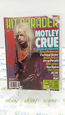1985 August Hit Parader Magazine Motley Crue Cover,Van Halen,Iron Maiden - Image 1 of 4