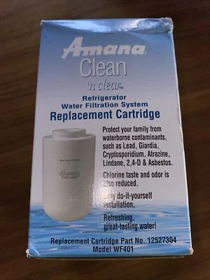 AMANA CLEAN 'n CLEAR Refrigerator Water Filter WF401S Model WF40 NEW   - Image 1 of 2