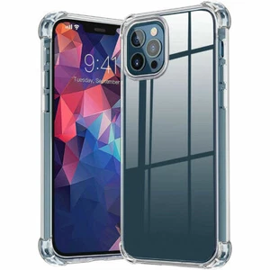 For Phone 12 Pro Max Mini 11 XS Max XR Case Crystal Clear Slim Shockproof Cover - Picture 1 of 10
