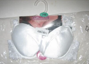 WHITE Splendor Super Push Up Plunge  Bra 34B BNWT RRP £23 - Picture 1 of 5