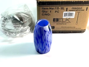 Elk 110-1BL Milan 1-LED Light Mini Pendant with Starburst Blue Glass Shade - Picture 1 of 2