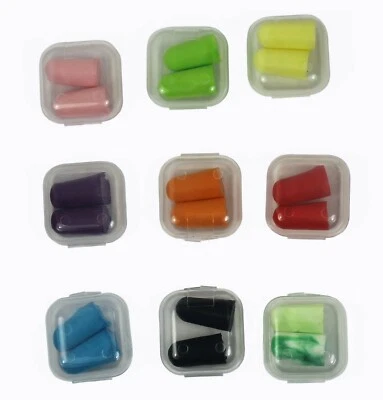 10 Pack Lot Ear Plugs Soft Foam Sleep Travel Noise Canceling Earplugs with Case - Image 1 of 4