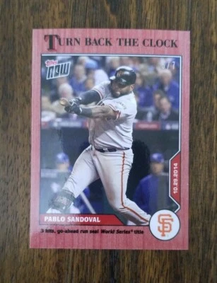 2020 Topps Turn Back The Clock Pablo Sandoval Cherry Red Parallel 5/7 Giants - Image 1 of 2