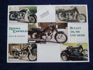 Royal Enfield Bullet 350 500 Fat Bullet de Luxe Chopper Gespann Prospekt, - Picture 1 of 2