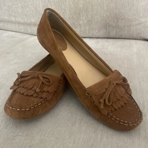 Women’s Cole Haan Suede Moccasin Fringed Flats Womens Sz 11 B - EUC D36572 - Picture 1 of 14