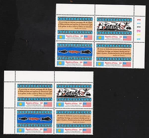 OPC X2 1983 Palau Sc#1-4 Corner Margin Blocks MNH - Picture 1 of 1