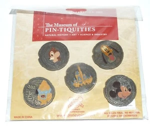 Disney Pin Trading The Museum Of Pin-Tiquities 2009 Coin Style 5 Pins Chip Pluto - Picture 1 of 20