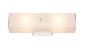 Hampton Bay Adeliade 14 in. 2-Light White Bath Vanity Light with Glass Shade - Picture 1 of 4
