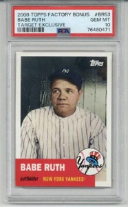 2008 TOPPS FACTORY BONUS TARGET EXCLUSIVE #BR53 BABE RUTH PSA 10 LOW POP RARE - Picture 1 of 2