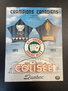 1952-53 QUEBEC ACES HOCKEY JEAN BELIVEAU QSHL PROGRAM DECEMBER 23th 1952 27458 - Picture 1 of 8