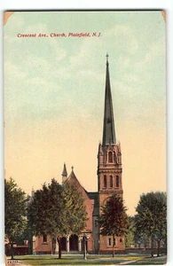 Postal de Crescent Ave Church, Plainfield, Nueva Jersey - c1910 - Imagen 1 de 2