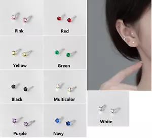 ORECCHINI BORCHIE ORIGINALI ARGENTO STERLING 925 ZECCA SOLIDI 2 mm TINY DONNA RAGAZZA - Foto 1 di 19