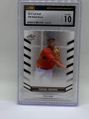 2015 Leaf Draft # 38 Rafel Devers Boston Red Sox CSG graded 10 gem mint - Image 1 of 4