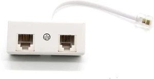2-Way RJ11 Telephone Plug to RJ11 Socket Adapter and Splitter for Landline Telep - Picture 1 of 3