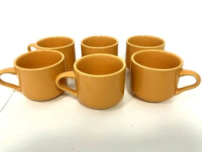 Oneida Classic Ceramic Tea Coffee Cup Squash Coloured Set of 6 Foto 1 de 4